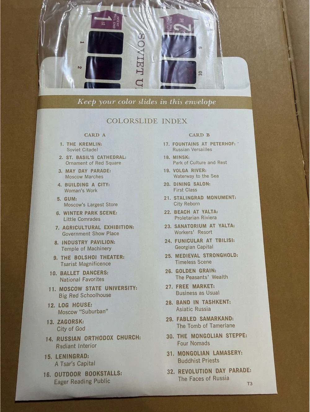 Panorama Colorslide Travel Program Lot 5 Set Complete 32 Slides Records Price HC